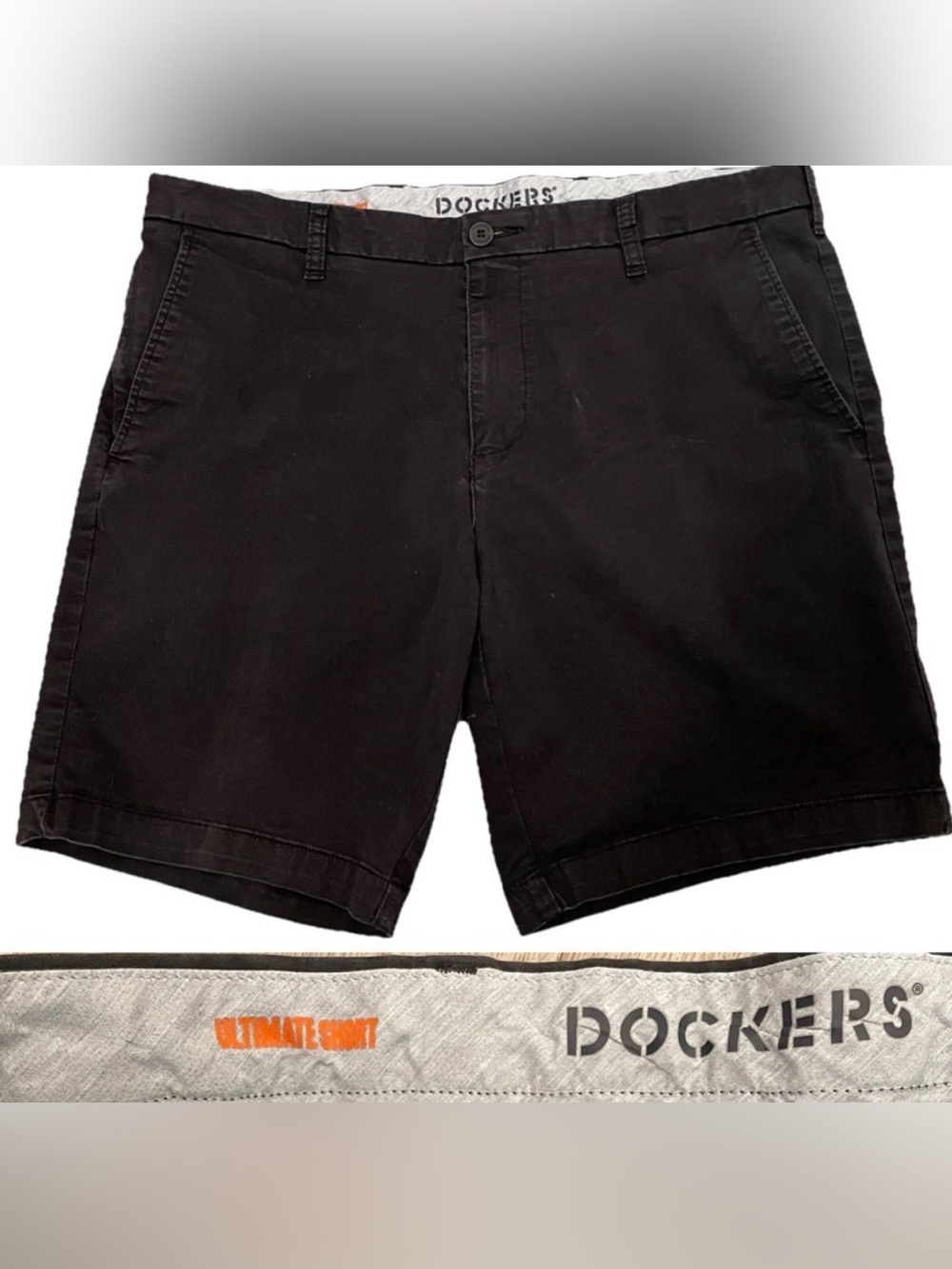 Levi Strauss DOCKERS Supreme Flex ULTIMATE SHORT in Black Size 38